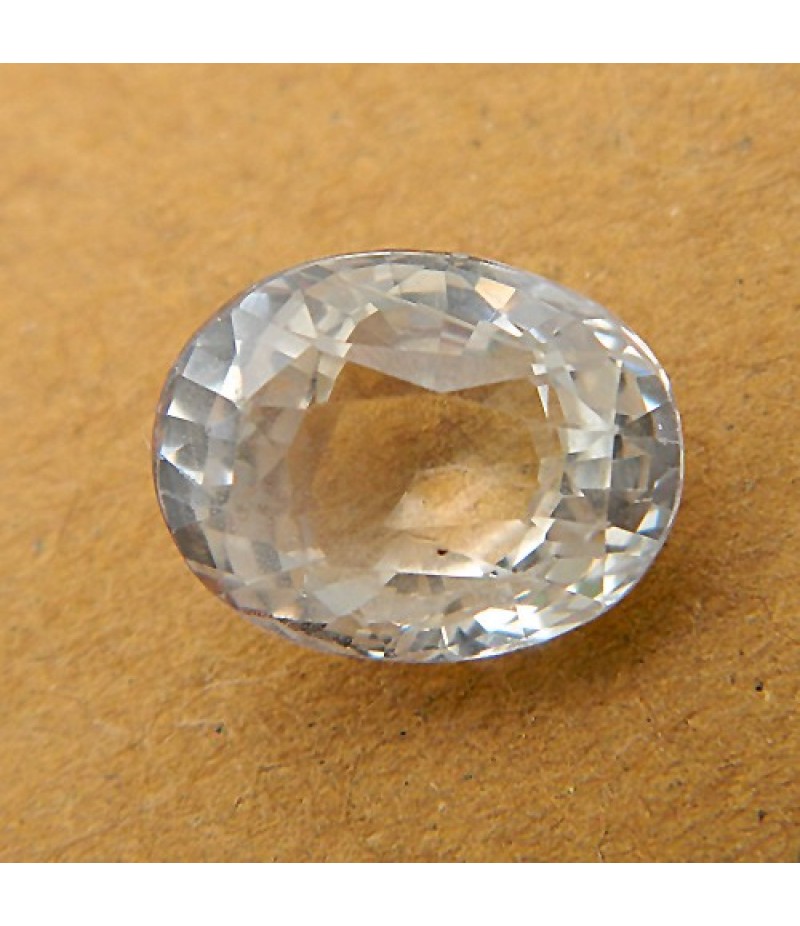 4.28 Carat/ 4.75 Ratti Natural Ceylon Colorless Sapphire Gemstone